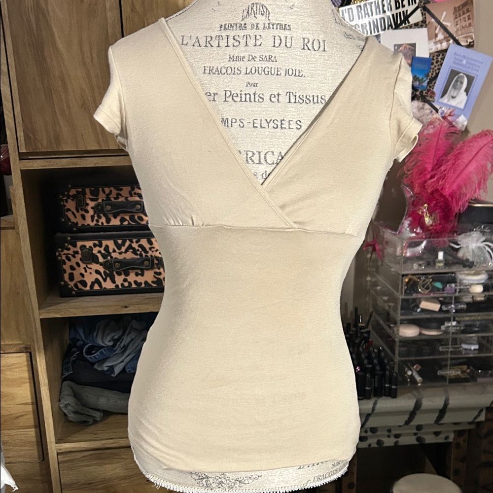 Express Tan Sexy Basic Tee - XS